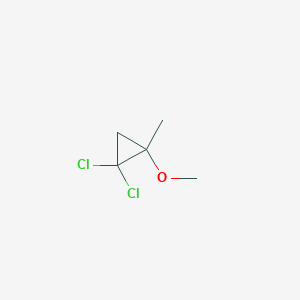 molecular formula C5H8Cl2O B044570 1,1-Dichloro-2-methoxy-2-methylcyclopropane CAS No. 120128-93-0