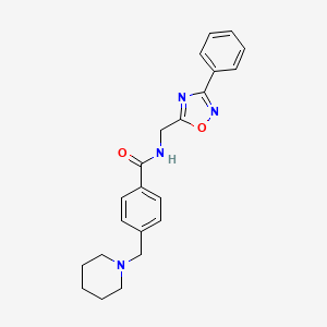 molecular formula C22H24N4O2 B4457018 N-[(3-PHENYL-1,2,4-OXADIAZOL-5-YL)METHYL]-4-[(PIPERIDIN-1-YL)METHYL]BENZAMIDE 