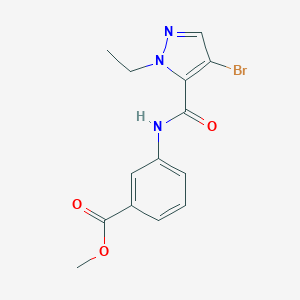 molecular formula C14H14BrN3O3 B445705 methyl 3-{[(4-bromo-1-ethyl-1H-pyrazol-5-yl)carbonyl]amino}benzoate 