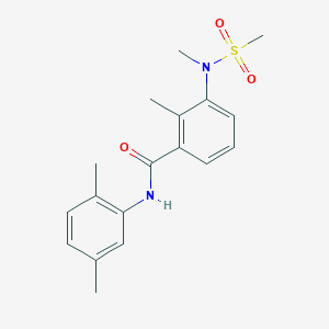 molecular formula C18H22N2O3S B4457050 N-(2,5-DIMETHYLPHENYL)-2-METHYL-3-(N-METHYLMETHANESULFONAMIDO)BENZAMIDE 
