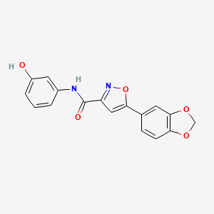 molecular formula C17H12N2O5 B4457052 5-(1,3-benzodioxol-5-yl)-N-(3-hydroxyphenyl)-1,2-oxazole-3-carboxamide 