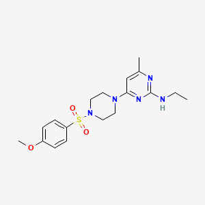 molecular formula C18H25N5O3S B4457113 N-Ethyl-4-[4-(4-methoxybenzenesulfonyl)piperazin-1-YL]-6-methylpyrimidin-2-amine 