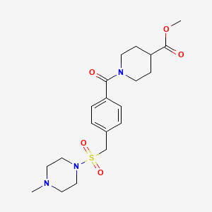 molecular formula C20H29N3O5S B4457141 METHYL 1-(4-{[(4-METHYLPIPERAZIN-1-YL)SULFONYL]METHYL}BENZOYL)PIPERIDINE-4-CARBOXYLATE 