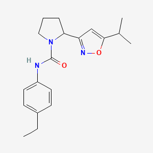 molecular formula C19H25N3O2 B4457334 N-(4-Ethylphenyl)-2-[5-(propan-2-YL)-1,2-oxazol-3-YL]pyrrolidine-1-carboxamide 
