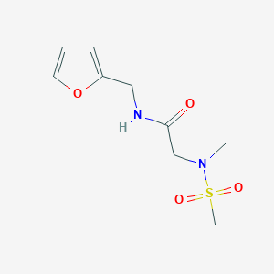 molecular formula C9H14N2O4S B4457397 N-(furan-2-ylmethyl)-2-[methyl(methylsulfonyl)amino]acetamide 