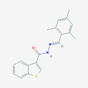 molecular formula C19H18N2OS B445744 N'-(mesitylmethylene)-1-benzothiophene-3-carbohydrazide 