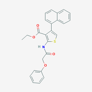 molecular formula C25H21NO4S B445746 Ethyl 4-(1-naphthyl)-2-[(phenoxyacetyl)amino]-3-thiophenecarboxylate 
