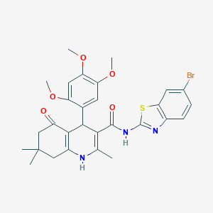 N-(6-bromo-1,3-benzothiazol-2-yl)-2,7,7-trimethyl-5-oxo-4-(2,4,5-trimethoxyphenyl)-1,4,5,6,7,8-hexahydroquinoline-3-carboxamide