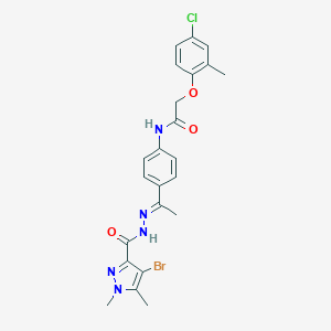 molecular formula C23H23BrClN5O3 B445755 N-(4-{N-[(4-bromo-1,5-dimethyl-1H-pyrazol-3-yl)carbonyl]ethanehydrazonoyl}phenyl)-2-(4-chloro-2-methylphenoxy)acetamide 