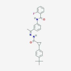 N-[3-(N-{[2-(4-tert-butylphenyl)cyclopropyl]carbonyl}ethanehydrazonoyl)phenyl]-2-fluorobenzamide