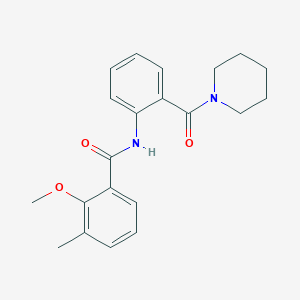 molecular formula C21H24N2O3 B4457648 2-methoxy-3-methyl-N-[2-(piperidine-1-carbonyl)phenyl]benzamide 