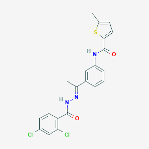 N-{3-[N-(2,4-dichlorobenzoyl)ethanehydrazonoyl]phenyl}-5-methyl-2-thiophenecarboxamide