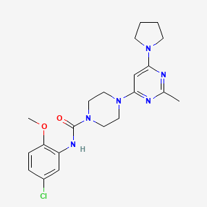 molecular formula C21H27ClN6O2 B4457664 N-(5-Chloro-2-methoxyphenyl)-4-[2-methyl-6-(pyrrolidin-1-YL)pyrimidin-4-YL]piperazine-1-carboxamide 
