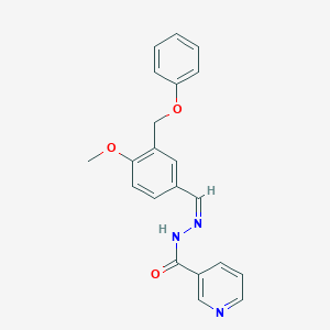 molecular formula C21H19N3O3 B445770 N'-{(Z)-[4-methoxy-3-(phenoxymethyl)phenyl]methylidene}pyridine-3-carbohydrazide 