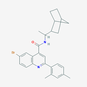 molecular formula C27H29BrN2O B445776 N-(1-bicyclo[2.2.1]hept-2-ylethyl)-6-bromo-2-(2,4-dimethylphenyl)-4-quinolinecarboxamide 