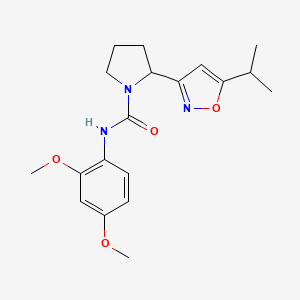 molecular formula C19H25N3O4 B4457788 N-(2,4-Dimethoxyphenyl)-2-[5-(propan-2-YL)-1,2-oxazol-3-YL]pyrrolidine-1-carboxamide 
