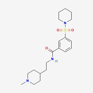 molecular formula C20H31N3O3S B4457800 N-[2-(1-METHYLPIPERIDIN-4-YL)ETHYL]-3-(PIPERIDINE-1-SULFONYL)BENZAMIDE 