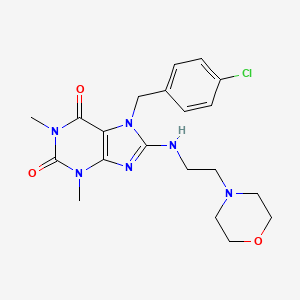 molecular formula C20H25ClN6O3 B4457832 7-(4-CHLOROBENZYL)-1,3-DIMETHYL-8-[(2-MORPHOLINOETHYL)AMINO]-3,7-DIHYDRO-1H-PURINE-2,6-DIONE 