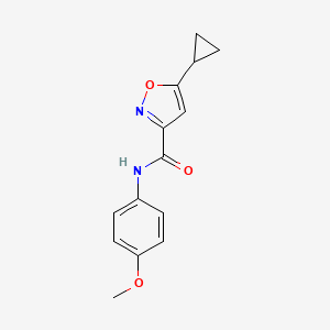 molecular formula C14H14N2O3 B4457852 5-cyclopropyl-N-(4-methoxyphenyl)-3-isoxazolecarboxamide 