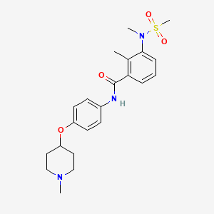 molecular formula C22H29N3O4S B4457871 2-METHYL-3-(N-METHYLMETHANESULFONAMIDO)-N-{4-[(1-METHYLPIPERIDIN-4-YL)OXY]PHENYL}BENZAMIDE 
