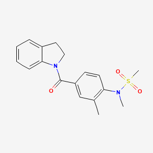 molecular formula C18H20N2O3S B4457898 N-[4-(2,3-DIHYDRO-1H-INDOLE-1-CARBONYL)-2-METHYLPHENYL]-N-METHYLMETHANESULFONAMIDE 