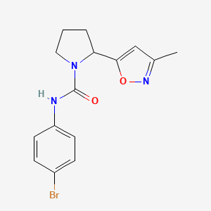 molecular formula C15H16BrN3O2 B4457914 N-(4-bromophenyl)-2-(3-methyl-1,2-oxazol-5-yl)pyrrolidine-1-carboxamide 
