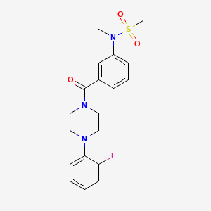 molecular formula C19H22FN3O3S B4457954 N-{3-[4-(2-FLUOROPHENYL)PIPERAZINE-1-CARBONYL]PHENYL}-N-METHYLMETHANESULFONAMIDE 