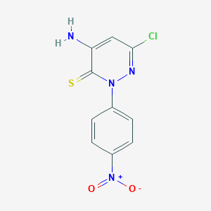 molecular formula C10H7ClN4O2S B044580 4-Amino-6-chloro-2-(4-nitrophenyl)-3(2H)pyridazinethione CAS No. 115393-27-6