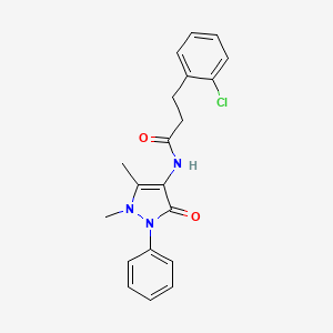 molecular formula C20H20ClN3O2 B4458017 3-(2-chlorophenyl)-N-(1,5-dimethyl-3-oxo-2-phenyl-2,3-dihydro-1H-pyrazol-4-yl)propanamide 