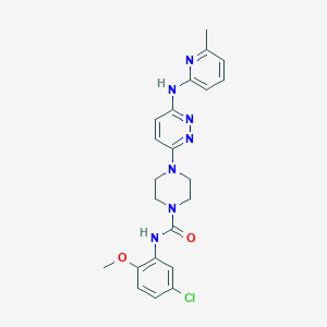 molecular formula C22H24ClN7O2 B4458032 N-(5-chloro-2-methoxyphenyl)-4-(6-((6-methylpyridin-2-yl)amino)pyridazin-3-yl)piperazine-1-carboxamide 