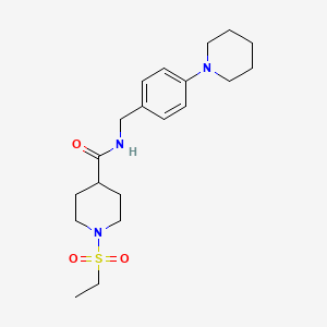 molecular formula C20H31N3O3S B4458037 1-(ETHANESULFONYL)-N-{[4-(PIPERIDIN-1-YL)PHENYL]METHYL}PIPERIDINE-4-CARBOXAMIDE 