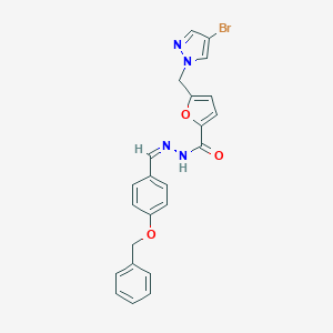 molecular formula C23H19BrN4O3 B445805 N'-[4-(benzyloxy)benzylidene]-5-[(4-bromo-1H-pyrazol-1-yl)methyl]-2-furohydrazide 