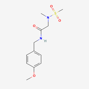 molecular formula C12H18N2O4S B4458052 N-[(4-methoxyphenyl)methyl]-2-[methyl(methylsulfonyl)amino]acetamide 