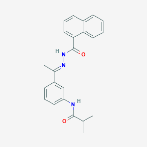 molecular formula C23H23N3O2 B445833 2-methyl-N-{3-[N-(1-naphthoyl)ethanehydrazonoyl]phenyl}propanamide 