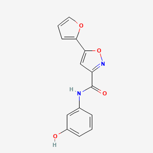 molecular formula C14H10N2O4 B4458358 5-(furan-2-yl)-N-(3-hydroxyphenyl)-1,2-oxazole-3-carboxamide 