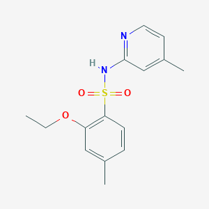 molecular formula C15H18N2O3S B4458372 2-ethoxy-4-methyl-N-(4-methylpyridin-2-yl)benzene-1-sulfonamide 