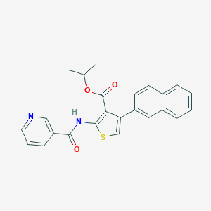 molecular formula C24H20N2O3S B445838 PROPAN-2-YL 4-(NAPHTHALEN-2-YL)-2-(PYRIDINE-3-AMIDO)THIOPHENE-3-CARBOXYLATE 