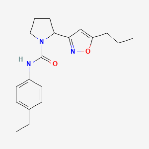 molecular formula C19H25N3O2 B4458383 N-(4-ethylphenyl)-2-(5-propyl-1,2-oxazol-3-yl)pyrrolidine-1-carboxamide 