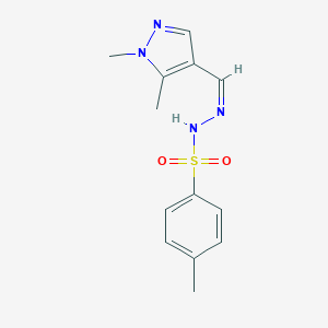 molecular formula C13H16N4O2S B445840 N'~1~-[(Z)-1-(1,5-DIMETHYL-1H-PYRAZOL-4-YL)METHYLIDENE]-4-METHYL-1-BENZENESULFONOHYDRAZIDE 