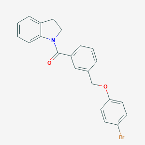 molecular formula C22H18BrNO2 B445845 1-{3-[(4-Bromophenoxy)methyl]benzoyl}indoline 