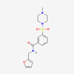 molecular formula C17H21N3O4S B4458451 N-[(FURAN-2-YL)METHYL]-3-[(4-METHYLPIPERAZIN-1-YL)SULFONYL]BENZAMIDE 