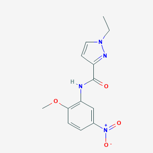 molecular formula C13H14N4O4 B445850 1-ethyl-N-(2-methoxy-5-nitrophenyl)-1H-pyrazole-3-carboxamide 