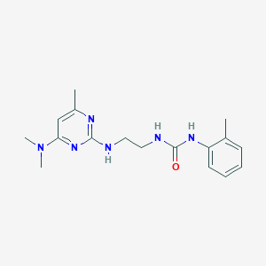 molecular formula C17H24N6O B4458517 N-(2-{[4-(dimethylamino)-6-methyl-2-pyrimidinyl]amino}ethyl)-N'-(2-methylphenyl)urea 
