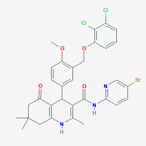 N-(5-bromopyridin-2-yl)-4-{3-[(2,3-dichlorophenoxy)methyl]-4-methoxyphenyl}-2,7,7-trimethyl-5-oxo-1,4,5,6,7,8-hexahydroquinoline-3-carboxamide