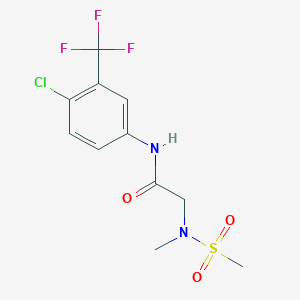 molecular formula C11H12ClF3N2O3S B4458617 N-[4-chloro-3-(trifluoromethyl)phenyl]-2-[methyl(methylsulfonyl)amino]acetamide 