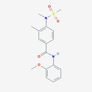 molecular formula C17H20N2O4S B4458710 N-(2-METHOXYPHENYL)-3-METHYL-4-(N-METHYLMETHANESULFONAMIDO)BENZAMIDE 