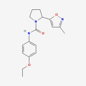 molecular formula C17H21N3O3 B4458727 N-(4-ethoxyphenyl)-2-(3-methyl-1,2-oxazol-5-yl)pyrrolidine-1-carboxamide 