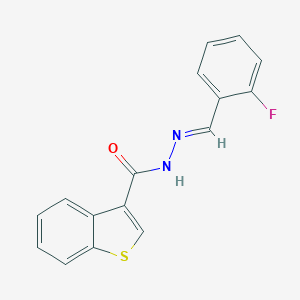 molecular formula C16H11FN2OS B445876 N'-(2-fluorobenzylidene)-1-benzothiophene-3-carbohydrazide 