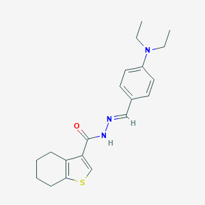 molecular formula C20H25N3OS B445883 N'-[4-(diethylamino)benzylidene]-4,5,6,7-tetrahydro-1-benzothiophene-3-carbohydrazide 
