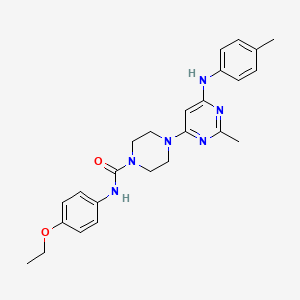 molecular formula C25H30N6O2 B4458887 N-(4-ethoxyphenyl)-4-{2-methyl-6-[(4-methylphenyl)amino]pyrimidin-4-yl}piperazine-1-carboxamide 